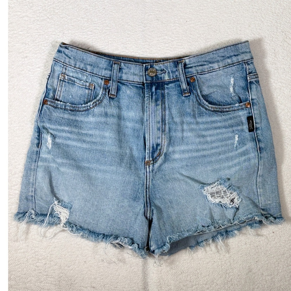 Silver‎ Jeans Co Highly Desirable Shorts W29 Light Wash Distressed Denim